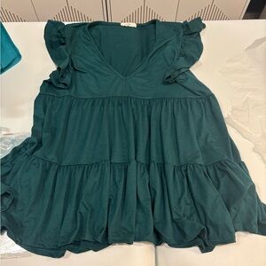 entro Teal Scoop Neck Casual Top